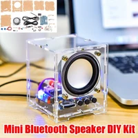 hu 009 bluetooth compatible speaker 2 in 3w mini spaker unit electronic diy kit wireless wired 5v dc powered acrylic shell