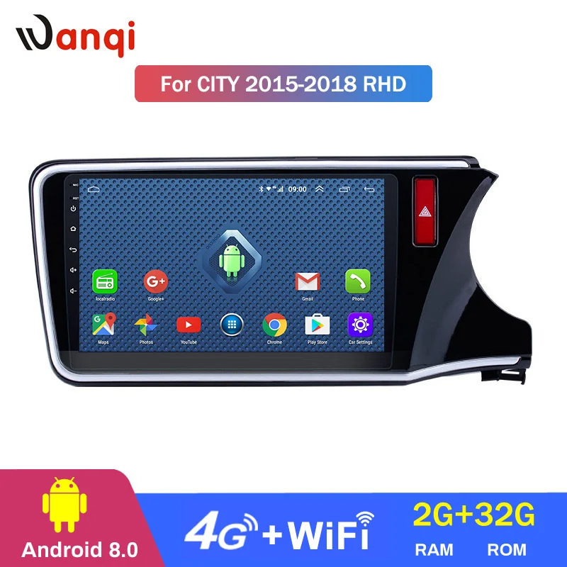 4G Lte All Netcom 10.1 Inch Android 9.1 Car GPS Navigation For Honda City Greiz Gienia 2015-2018 RHD BT WIFI | Автомобили и