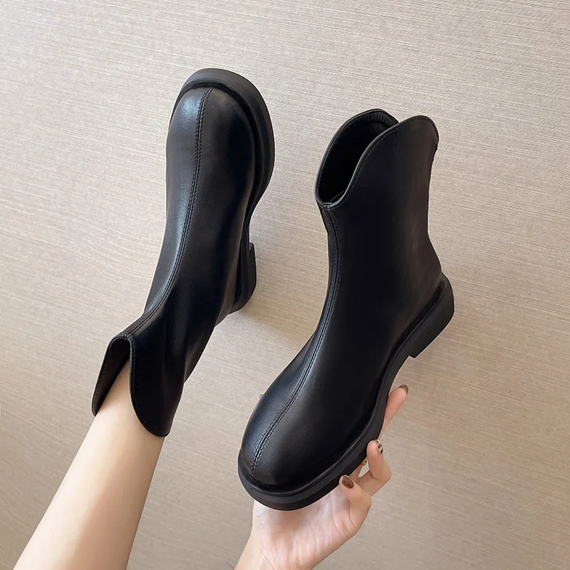 

Женские сапоги до середины икры, белые Дизайнерские Сапоги с круглым носком, до середины икры, из резины, для осени, 2021