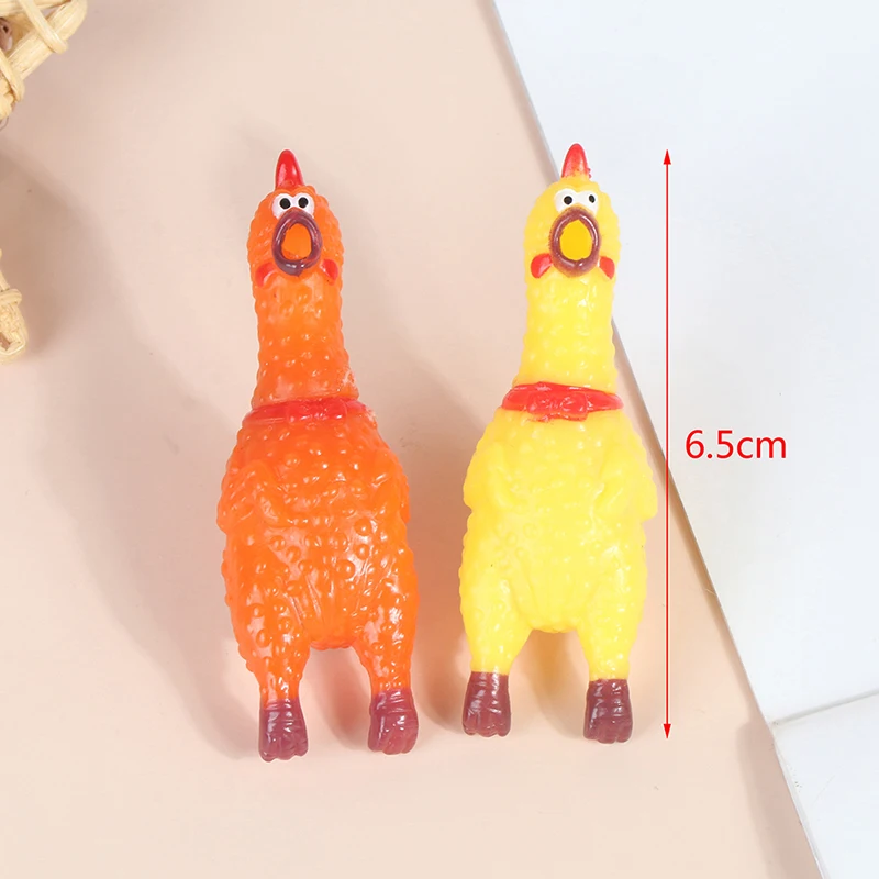 

65mm 1:6 Dollhouse Miniature Action Figure Toy Mini Squeezing Screaming Chicken