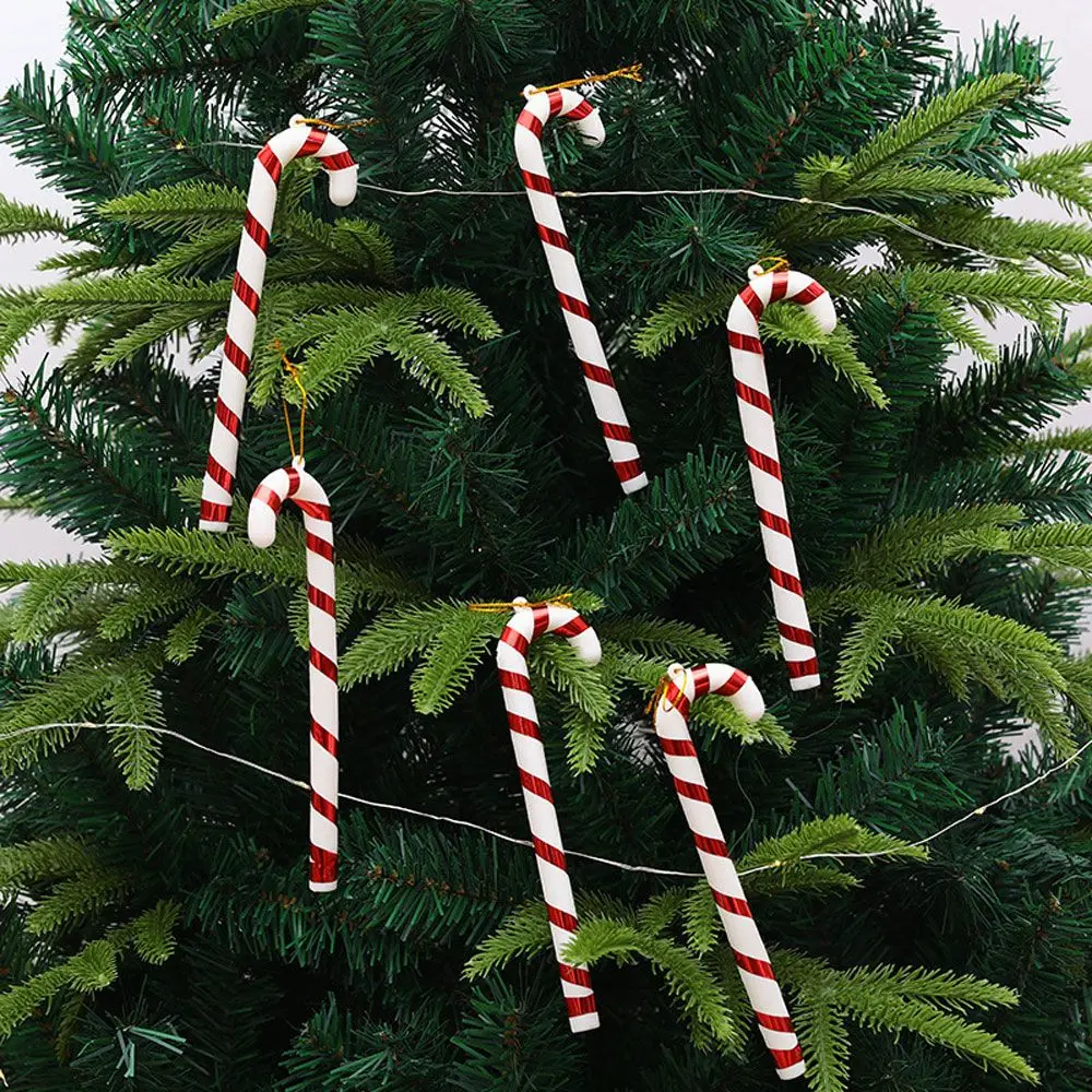 

6pcs Candy Christmas Cane Christmas Tree Decoration Pendant New Year Party Decoration Family Toy Christmas ornaments Gifts