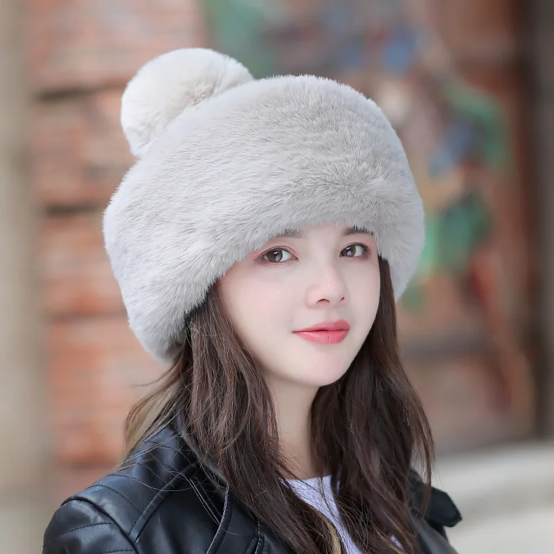 

2021NEW Mongolian hat female winter thickening plus velvet wool hat Northeast warm cap ear, wind, snow cap, love, Lei Feng cap