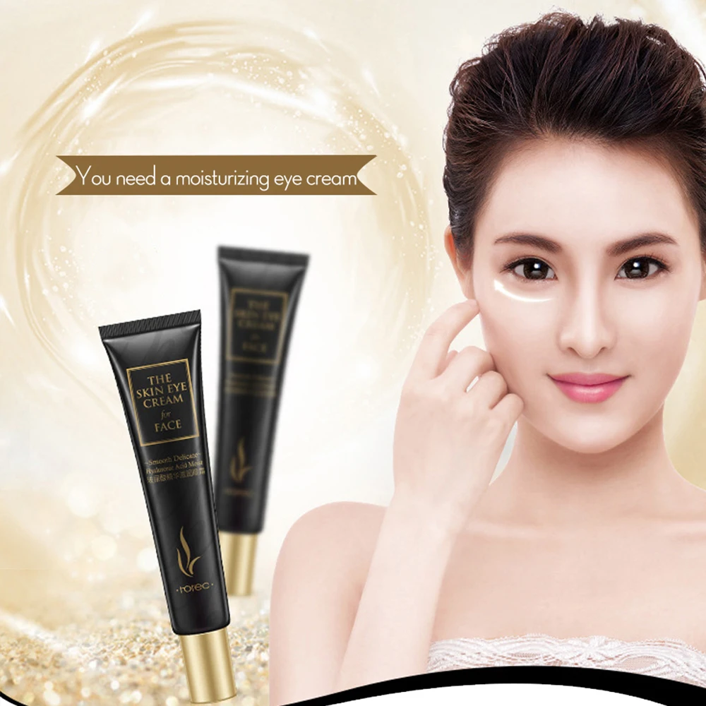 

ROREC Hyaluronic Acid Anti Wrinkle Eye Cream Moisturizing Firming Eye Bag Anti Aging Cream Dark Circles Eye Care for Eyes Snail