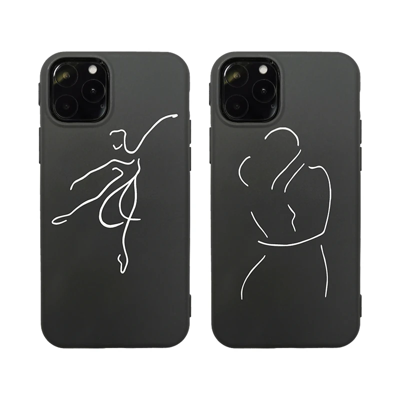 Простой матовый Мягкий силиконовый чехол ТПУ для iPhone XS 11 Pro Max X XR Lite Art Line Victoria