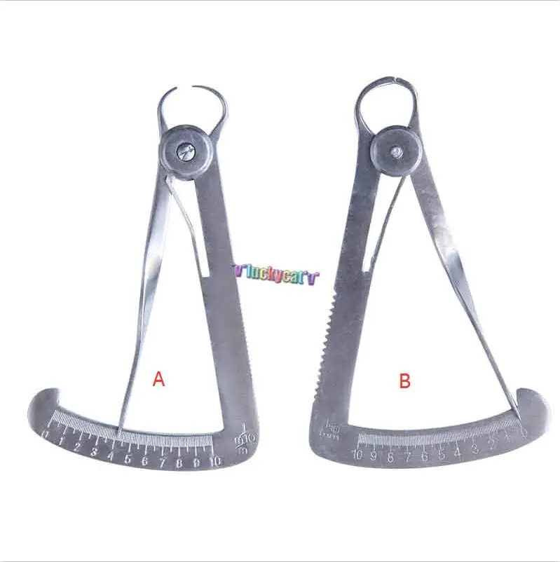 

1PCS Triangle Caliper Measuring Tools Thickness Autoclavable Surgical Stainless Steel Dental Ruler Inner Crown Gauge