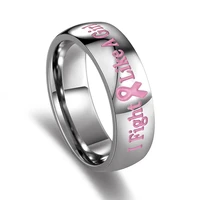 unique women 6mm stainless steel ring pink titanium steel ring engagement wedding ring banquet jewelry valentines day gift