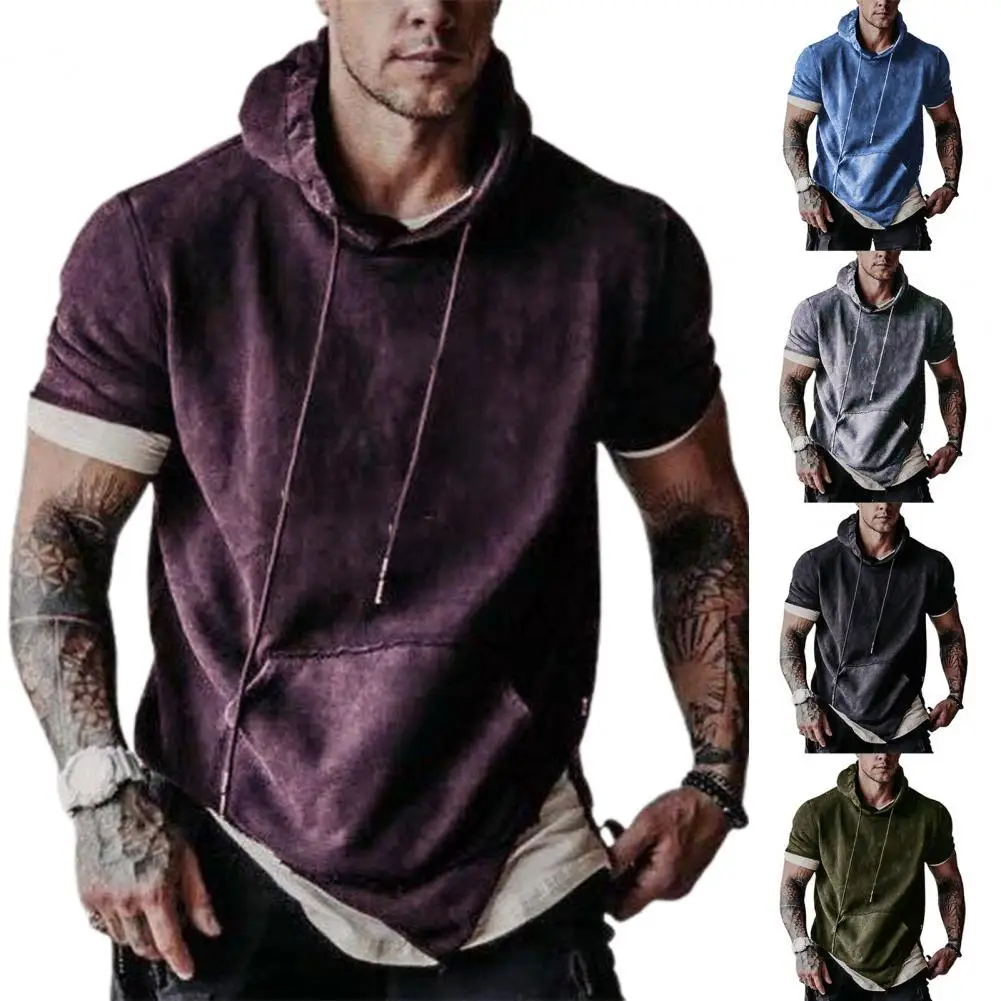 

Men 2021 Oversized T-Shirt Shorts Fashion Short Sleeve O Neck Summer Solid Color Men Top for Shopping