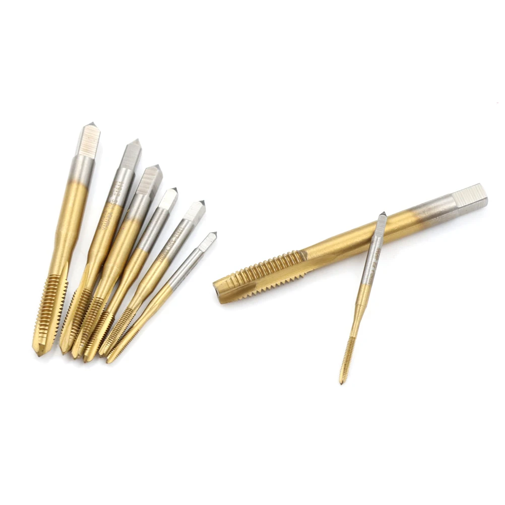 M2/M2.5/M3/M3.5/M4/M5/M6/M8 HSS Titanium Machine Right Hand Tap Drill Spiral Point Thread Plug Handle Taps | Инструменты