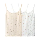 Милый женский жилет из мягкого хлопка с круглым вырезом, лето 2022, Модный женский узкий жилет на бретельках в студенческом стиле с принтом, Топ