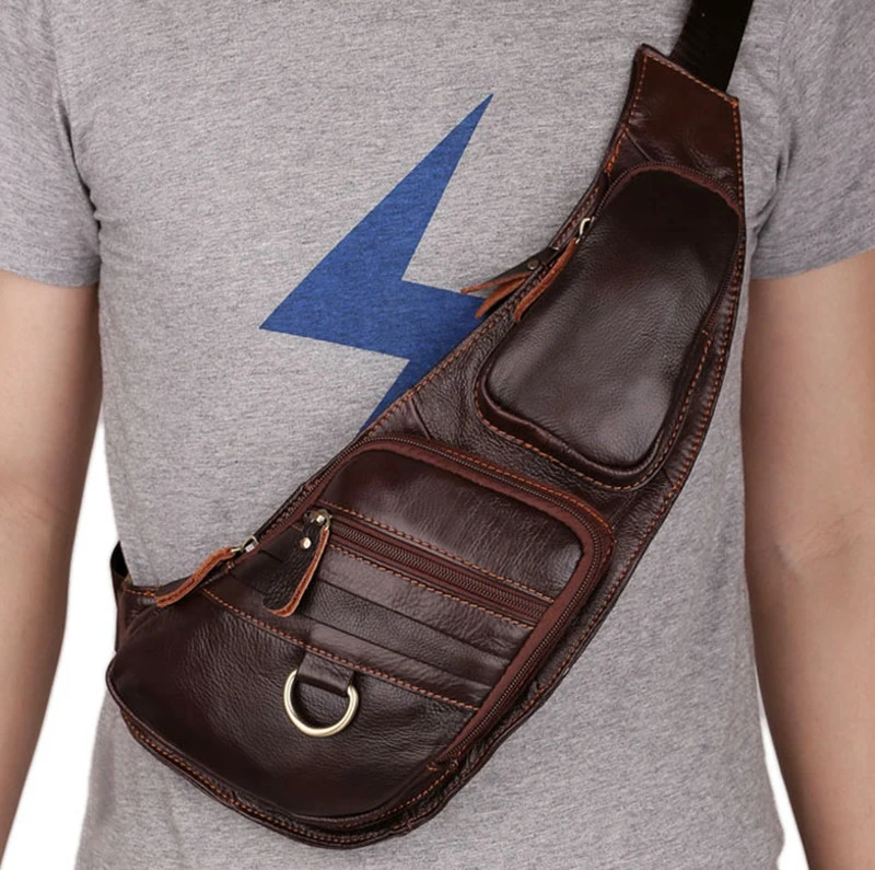 Брендовая мужская сумка из воловьей кожи YIANG новая популярная через плечо