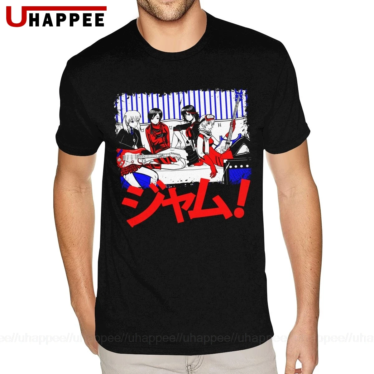 Футболки с принтом японского аниме FLCL мужские футболки на заказ коротким рукавом