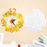 diy leaf flower clock dial silicone mold for uv resin epoxy crystal handmade home decorations crafts