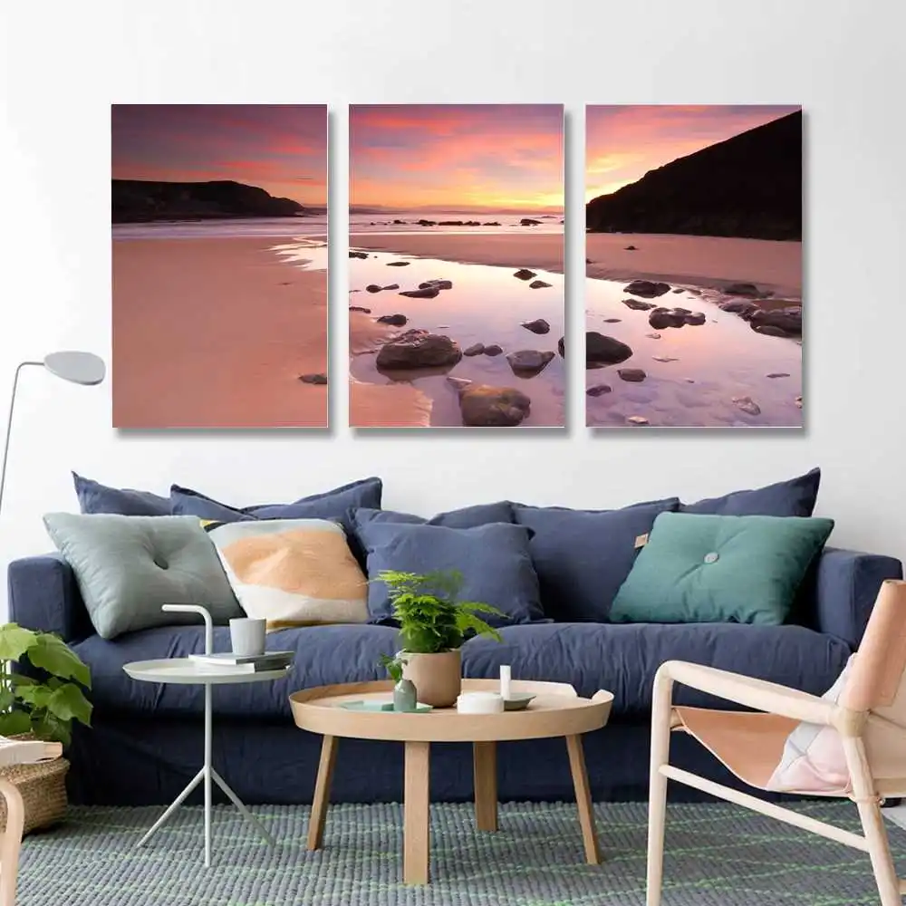 

Sunset beach nordic Bedroom decoration paintings Posters on the wall Paintings for living room wall ornament