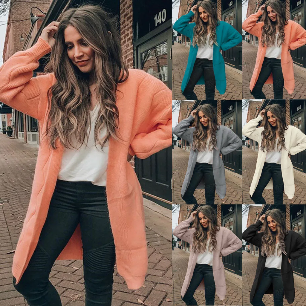 Вязаная одежда feitong 2019 зимний женский кардиган в стиле бохо с открытой передней