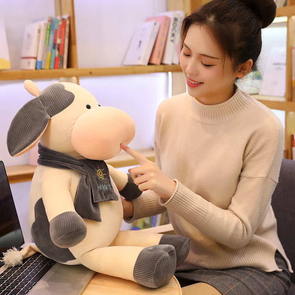 Новинка симпатичная мягкая плюшевая игрушка Huggable для коровы и крупного рогатого