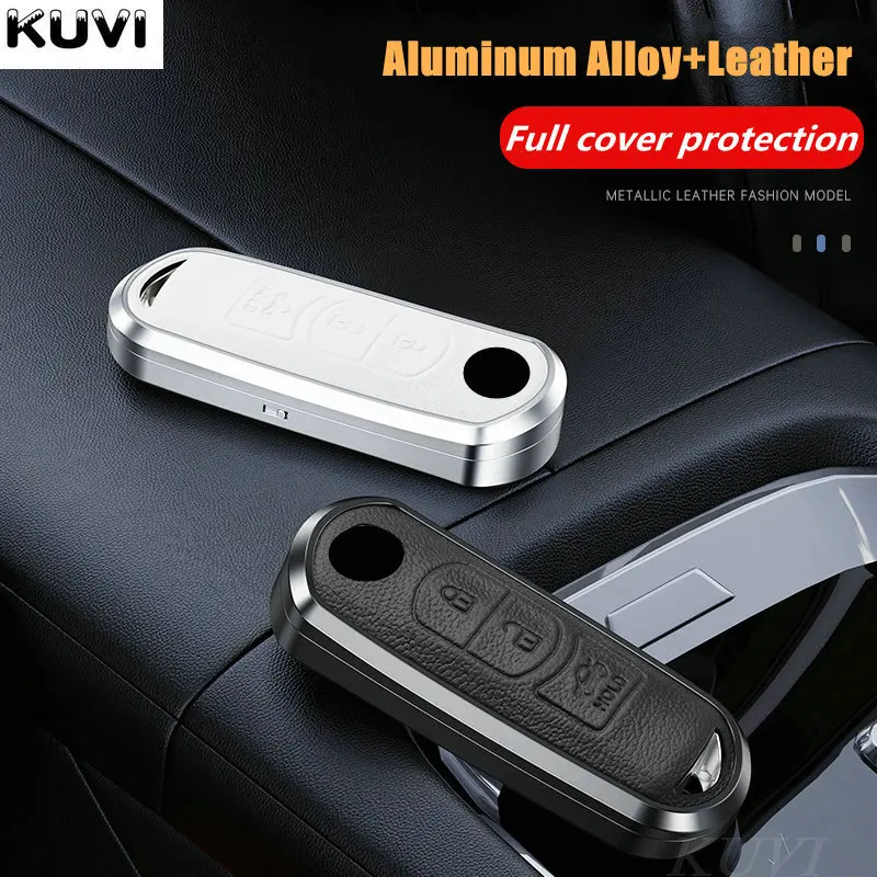 Alloy Leather Car Remote Key Case Cover Shell Fob For Mazda 2 3 5 6 BL BM GJ Atenza Axela CX-5 CX-7 CX-3 CX-9 MX-5 Accessories