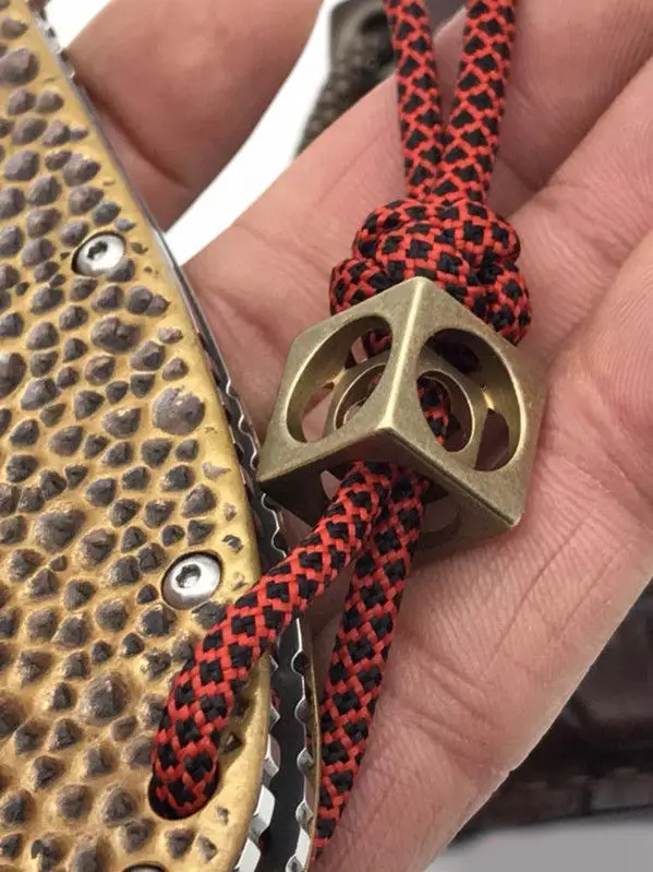 Antiqued Brass Hollow Out Paracord Beads Vintage Cube Gold Metal Knife Tools Lanyard Parachute Cord Bead DIY Accessories | Украшения и