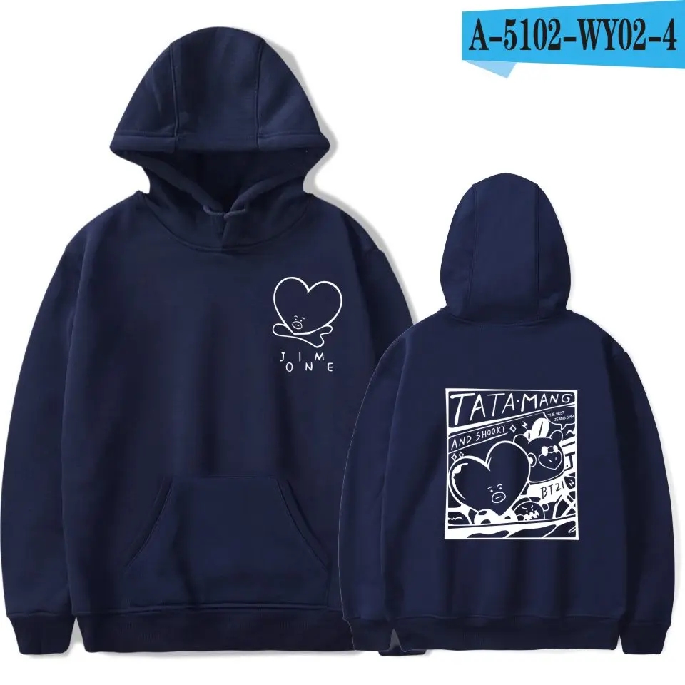 navy Kpop Bangtan Jin V Harajuku толстовки модные теплые мягкие мужские/женские 6 цветов толстовки размера плюс Топы - Цвет: navy