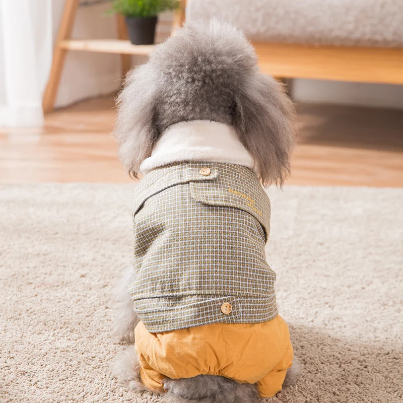Hipidog утолщенная лондонская Роскошная зимняя куртка для собак клетчатая Одежда