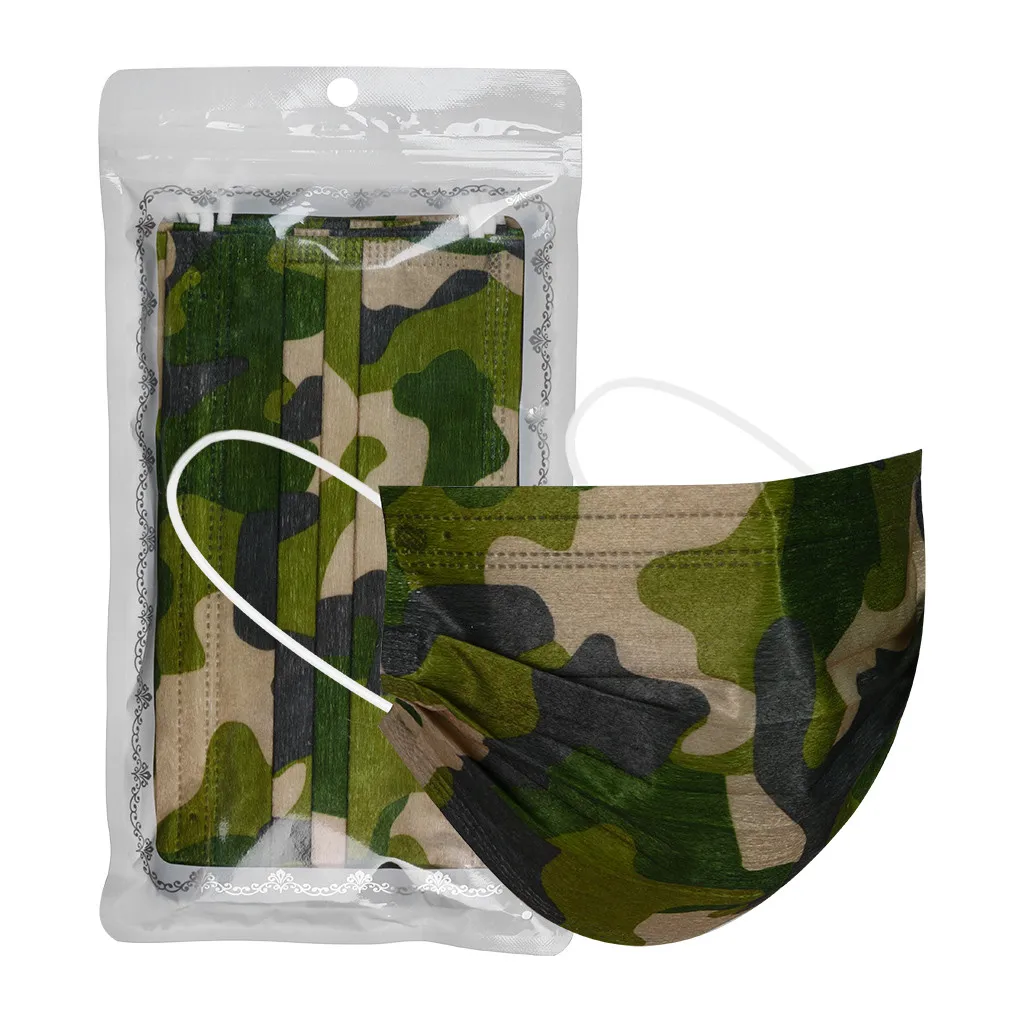 10 200 шт. Камуфляж для лица маска одноразовая Китай ткали 3 Слои слоев фильтр