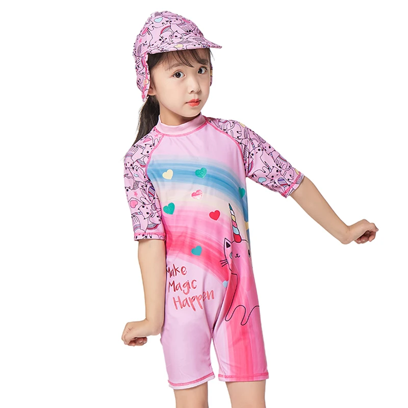 Купальный костюм для девочек из 1 предмета с застежкой молнией UPF 50 +