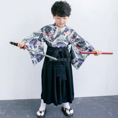 Высокого качества детские кимоно детская одежда на Хеллоуин Самурая