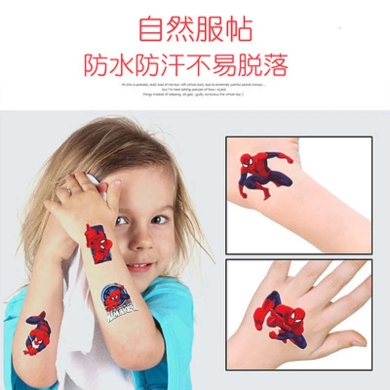С рисунком аниме Человека паука Disney наклейки для временных татуировок случайный