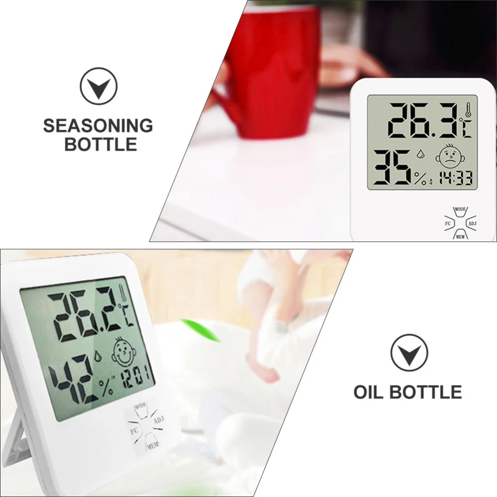 

2pcs Digital Accurate Hygrometer Indoor with Battery (White)