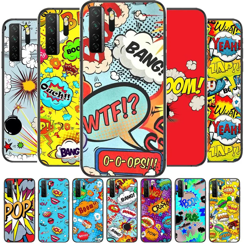 

Boom Pop Art Comics Wallpaper Black Soft Cover The Pooh For Huawei Nova 8 7 6 SE 5T 7i 5i 5Z 5 4 4E 3 3i 3E 2i Pro Phone Case ca