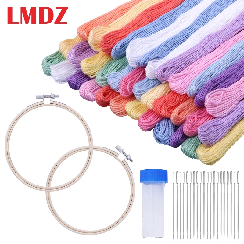 

LMDZ большой набор игл для вышивки глаз бамбуковая рамка кольцо для вышивки кольца нитки для вышивки крестом DIY инструмент для шитья