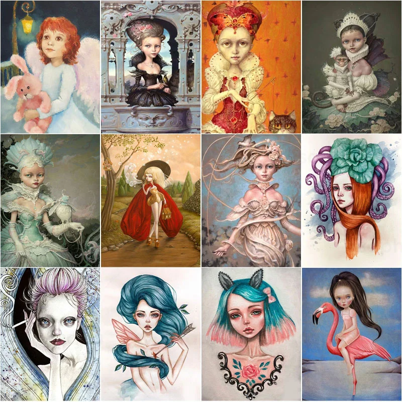 

Алмазная 5D картина «сделай сам», картины с подвесками королевы, принцессы, маленькой девочки, мозаика для вышивки крестиком