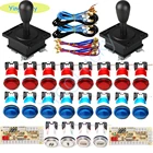 2 игрока, аркадные джойстики, набор сделай сам, USB-кодировщик с нулевой задержкой джойстик в американском стиле 28 мм, кнопка для ПК Mame Raspberry pi 1 2 3