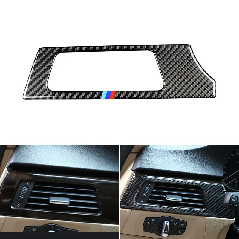 

Real Carbon Fiber Car Interior Driver Side Air Condition Air Outlet Vent Frame Cover Trim For BMW 3 Series E90 E92 E93 05-12