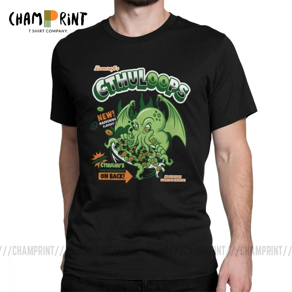 Cthuloop новые мужские футболки с запахом Lovecraft Cthulhu Mythos хлопковые топы новинка