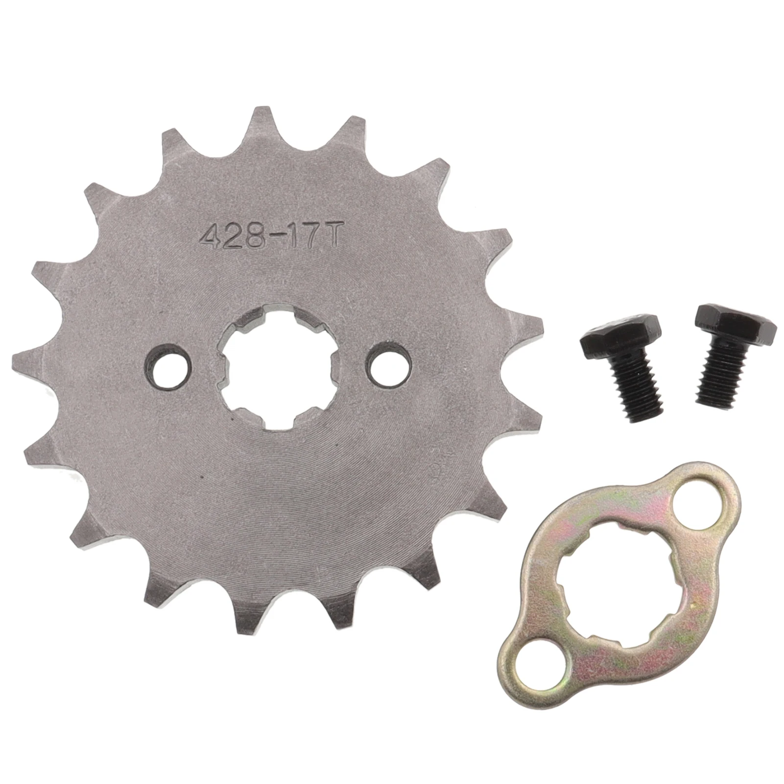 

Передний двигатель 428 # 10T 11T 12T 13T 14T 15T 16T 17T 18T 19T Зубья 17 мм 20 мм Цепная звездочка с фиксатором пластины