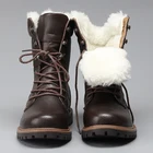 Натуральная шерсть Мужская зимняя обувь Теплые Настоящая кожа ручной работы Мужские зимние сапоги # YM1568