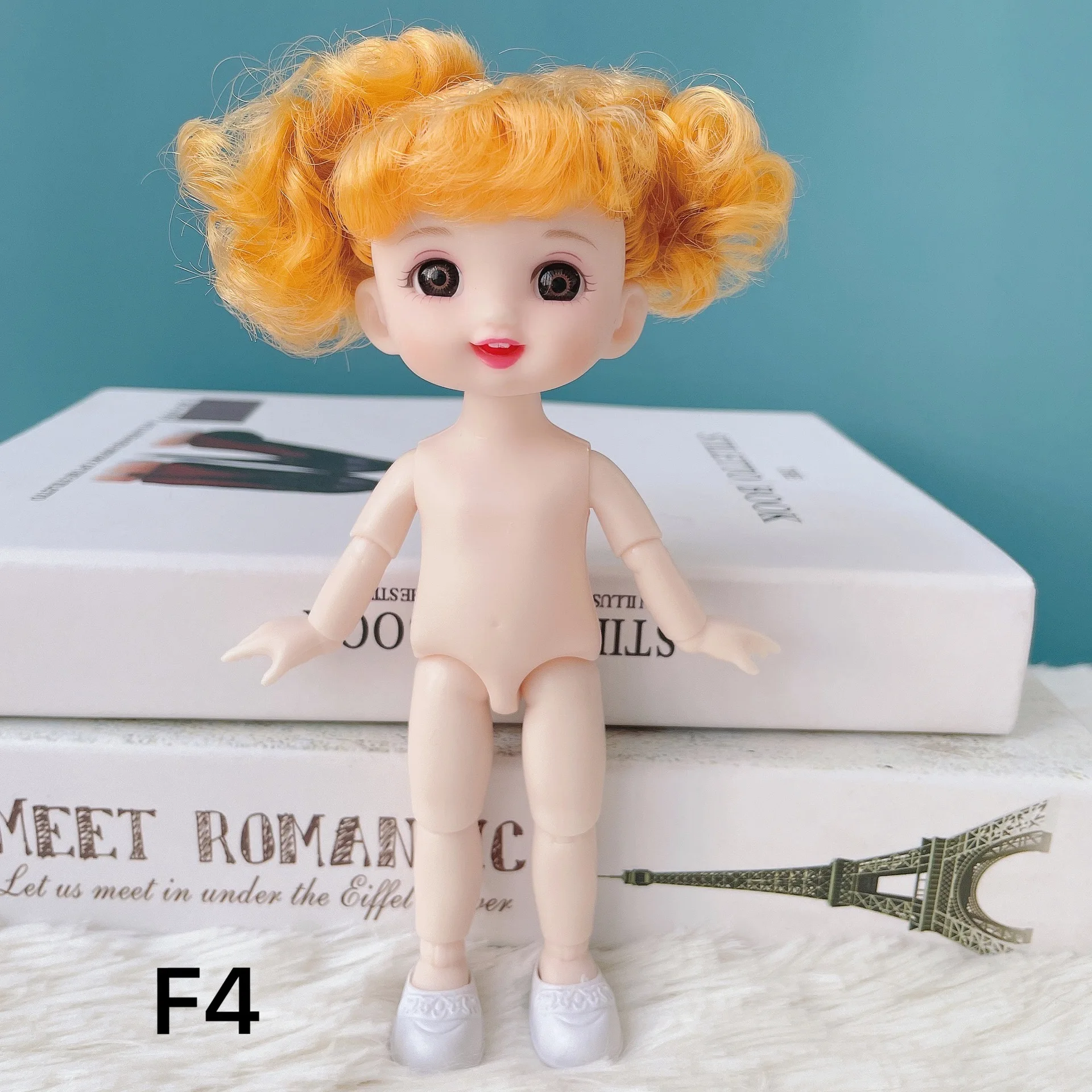 

13 Joints Movable BJD Dress Up 16 cm Cute Doll Body Naked Baby 3D Real Eyes 1/12 DIY Girl Toys Give Shoes Children Gifts New