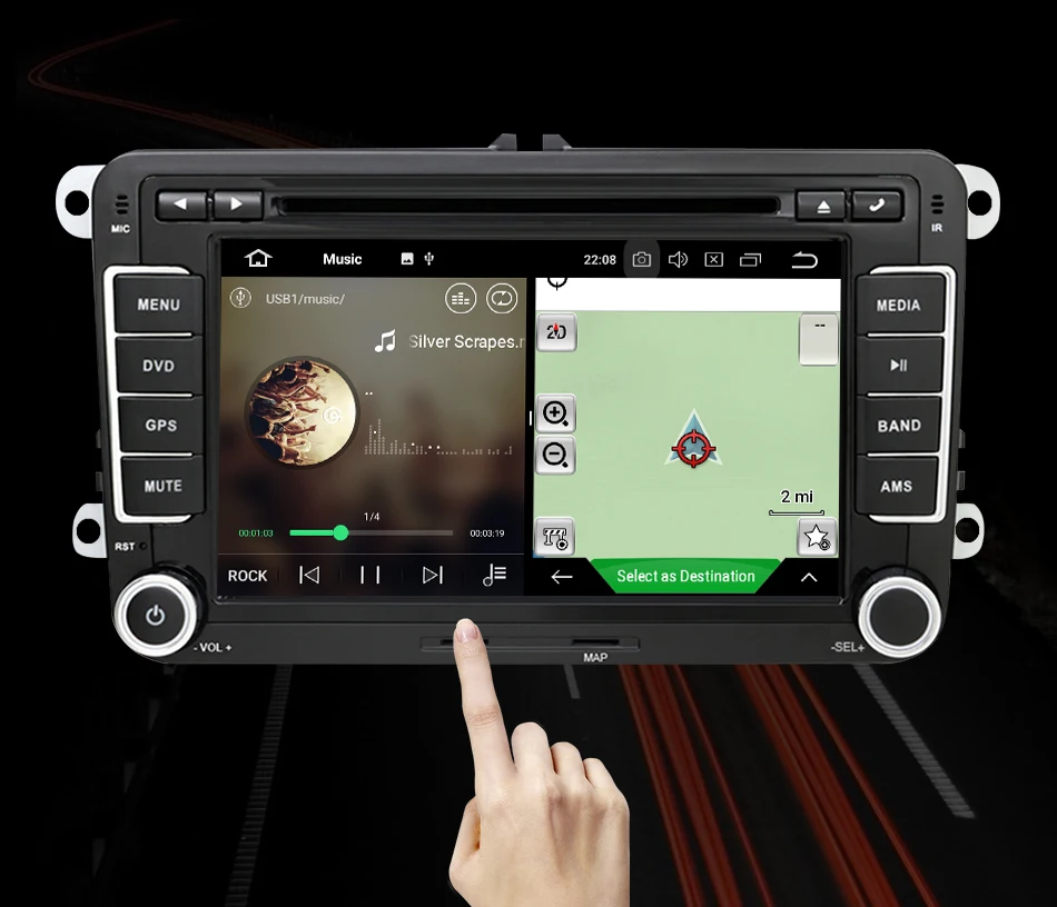 Eunavi 2din 7 дюймов Восьмиядерный Android 9,0 Автомобильный Dvd радио плеер Gps Navi для Vw Skoda Polo Passat B6 Cc Tiguan Golf 5 Fabia Wifi Rds