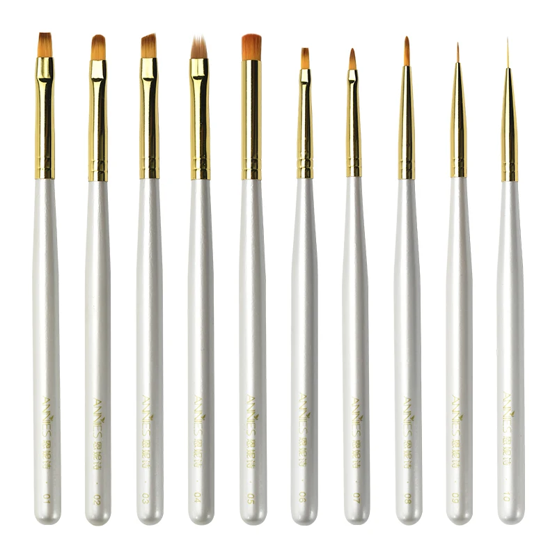 

10 Types Nail Art Shape Drawing Brushes Liner Painting Pen DIY Petal Flower Gradient Painting Brush UV Gel Brush Nail Art Tools