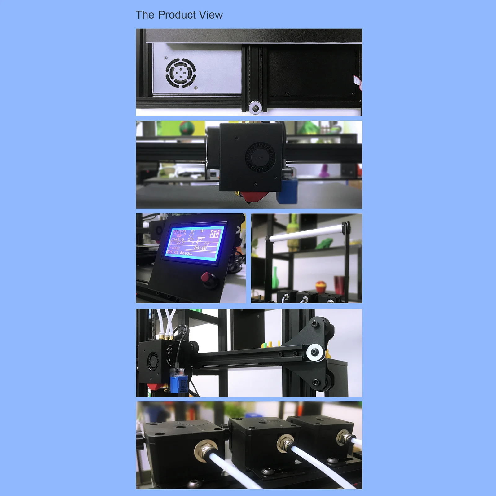 

Zonestar Z8T Upgraded 3D Printer Adjustable Three Extruder Design Mix-color Printing Auto Leveling Resume Printing 300x300x400mm