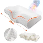 Ортопедическая подушка из пены с эффектом памяти, медленно восстанавливающая форму, мягкая, в форме бабочки, для расслабления шеи, для взрослых, 60 х35 см
