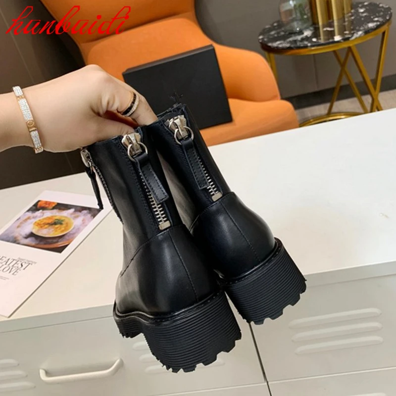 

Pure Color Upgraded Version Of Double Casual Design Short Boots Outer Tube Shoes Light Luxury Martin Boots Single Shoes