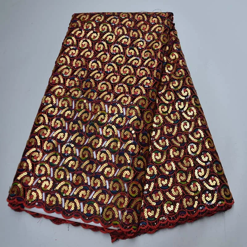 

New Design Sequins African Organza Lace Fabric 2022 High Quality Sequins Nigerian Material Lace Fabric French Tulle Lace Fabric