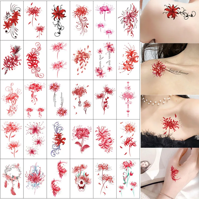 

30pcs/set of waterproof tattoo stickers female custom hollow flower small fresh adult sexy tattoo tattoo stickers nightclub