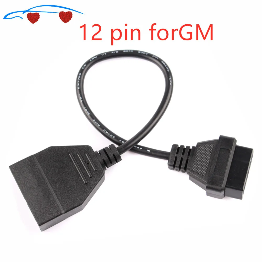 

Новейший OBD/OBD2 соединитель для car12 Pin адаптер для 16-контактного диагностического кабеля для стандартных 12-контактных транспортных средств