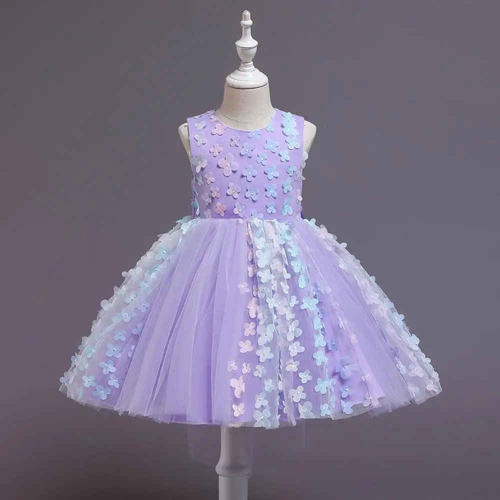 

Petal Girl Dresses New Year Clothes Girls Birthday Wedding Party Pageant Sleeveless Princess Dress Christmas Costume 1-6 Years