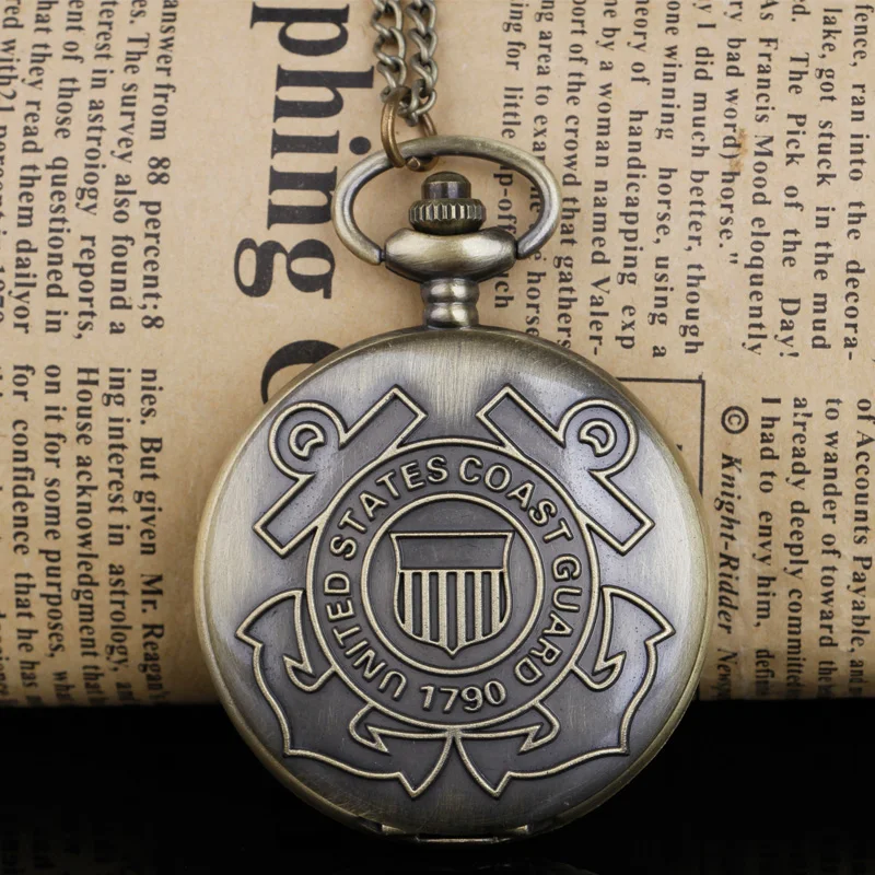 

New Arrvial Best Gift 1790 United States Coast Guard Quartz Pocket Watch Necklace Pendant Souvenir Gift CF1416