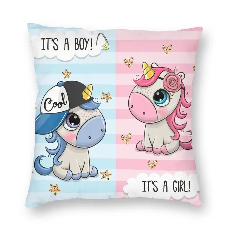 

Милый чехол с единорогом для мальчика и девочки, наволочка для подушки, домашний декор, на заказ, квадратная наволочка Kawaii Pony 40x40 см, наволочк...