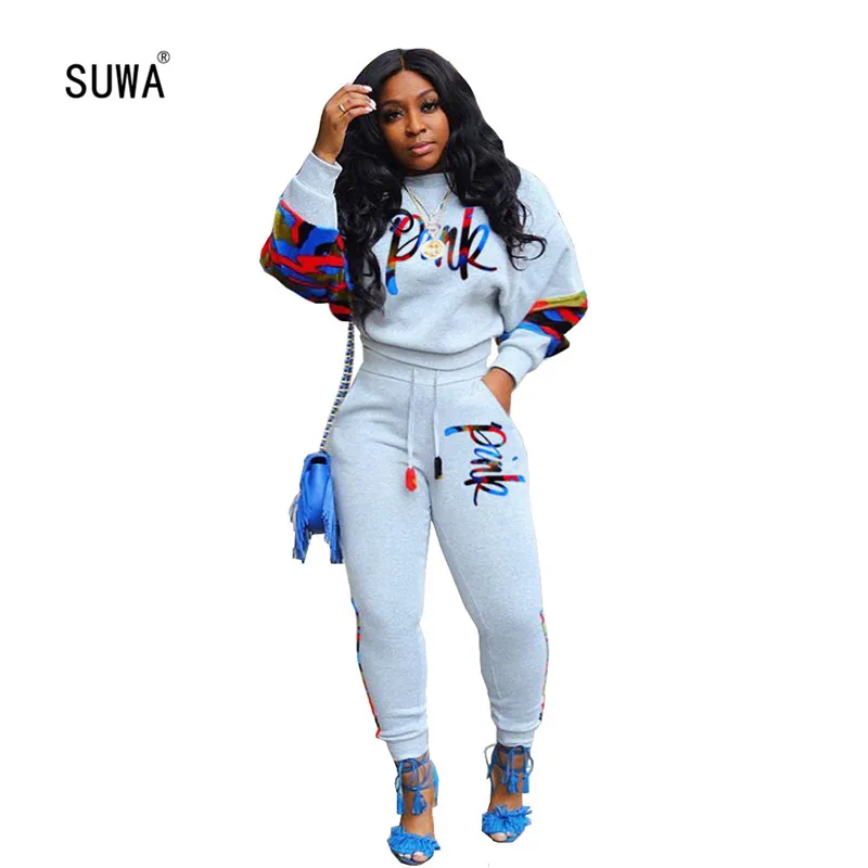 Камуфляжный Розовый Модный Повседневный Женский комплект из 2 предметов с