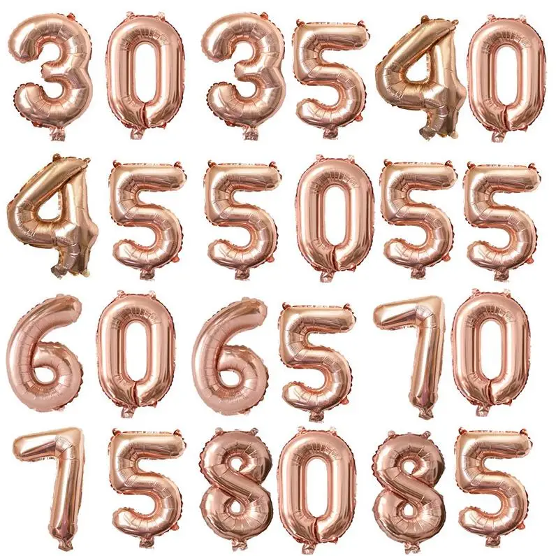 rose gold Chicinlife розовое золото 40 дюймов 30 35 40 50 60 65 70 воздушные шары свадьба юбилей для взрослых день рождения украшения 30 воздушные шары - Цвет: rose gold
